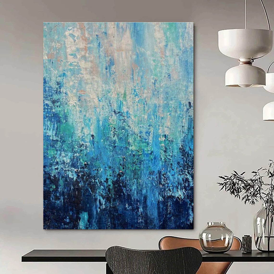 Extra Wide Custom Hand-Painted Abstract Canvas for Traditional Indian Miniature Painting Studios  DLZ0045