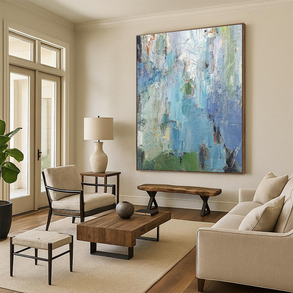 Gigantic Custom Hand-Painted Abstract Painting - Medieval Majesty for Castle Ruins Visitor Centers  DLZ0270
