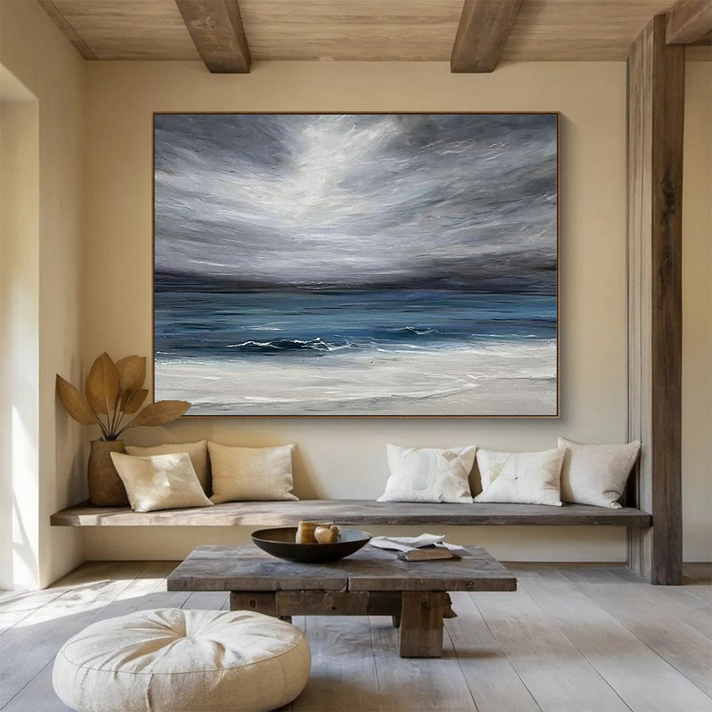 Tailored High-Altitude Wind Turbine Installation Site Giant Abstract Hand Painting DLZ2599