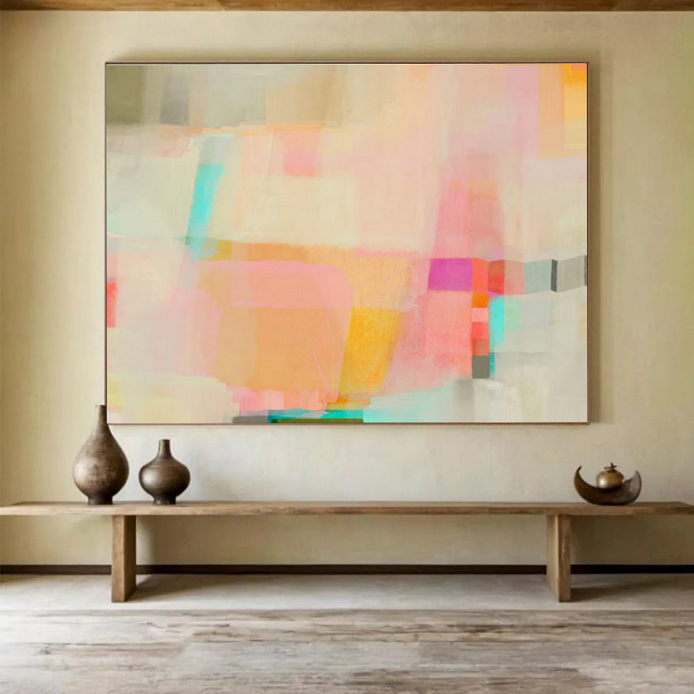 Cold Wax Medium Custom Hand-Painted Abstract Art for Gallery Exhibitions and Art Displays