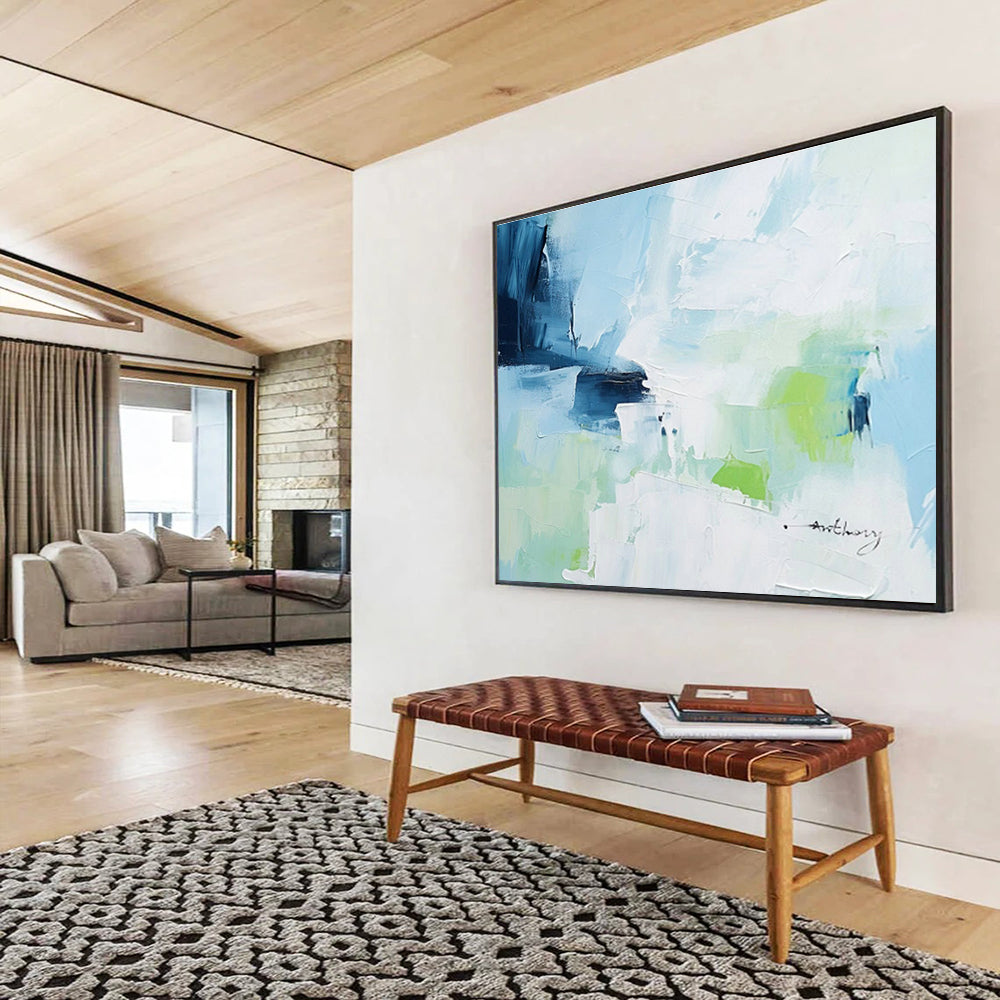 Oversized Custom Abstract Hand Painting for Cafe DLZ2692
