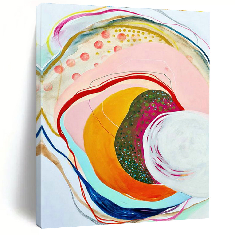Large-Scale Custom Hand-Painted Abstract Painting - Warm Decoration for Maternity Centers  DLZ0139