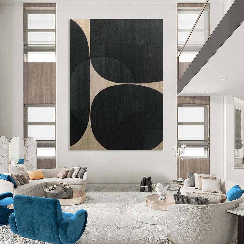 Extensive Large Custom Hand-Painted Abstract Painting - Inspiring Backdrop for Poetry Reading Venues  DLZ0228