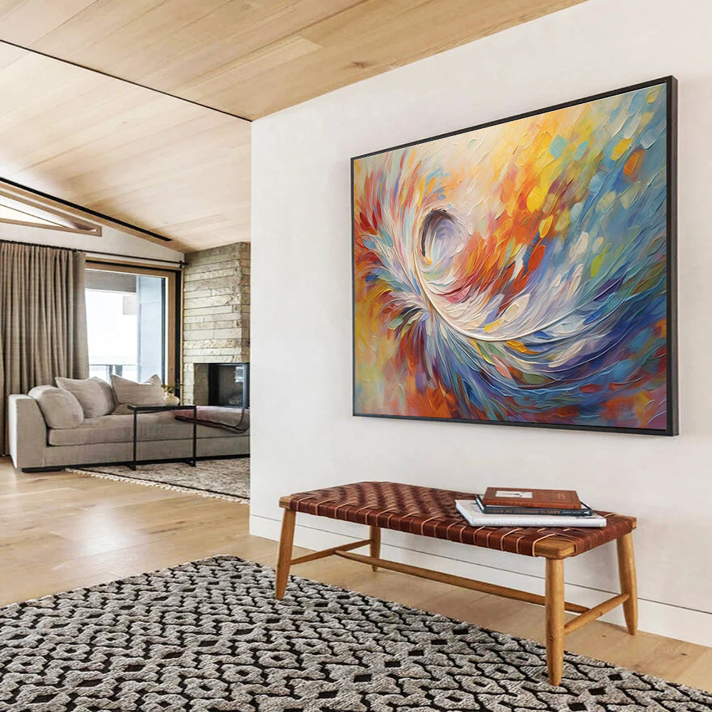 Oversized Custom Hand-Painted Abstract Canvas for Home Lobbies DLZ3254