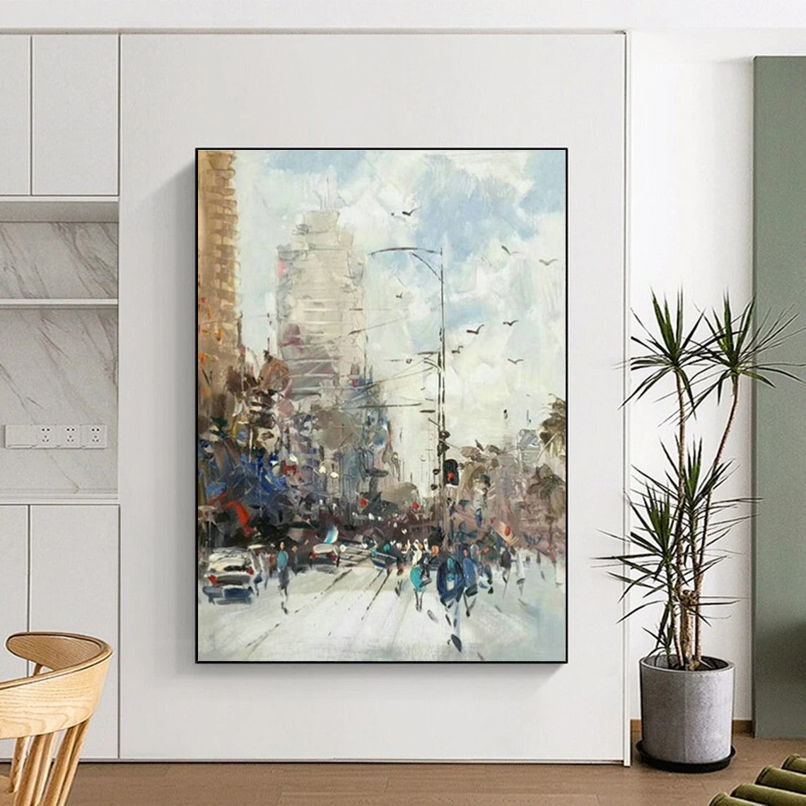 Vast Custom Hand-Painted Abstract Painting - Cinematic Realms for Film Production Studios’ Green Rooms  DLZ0345
