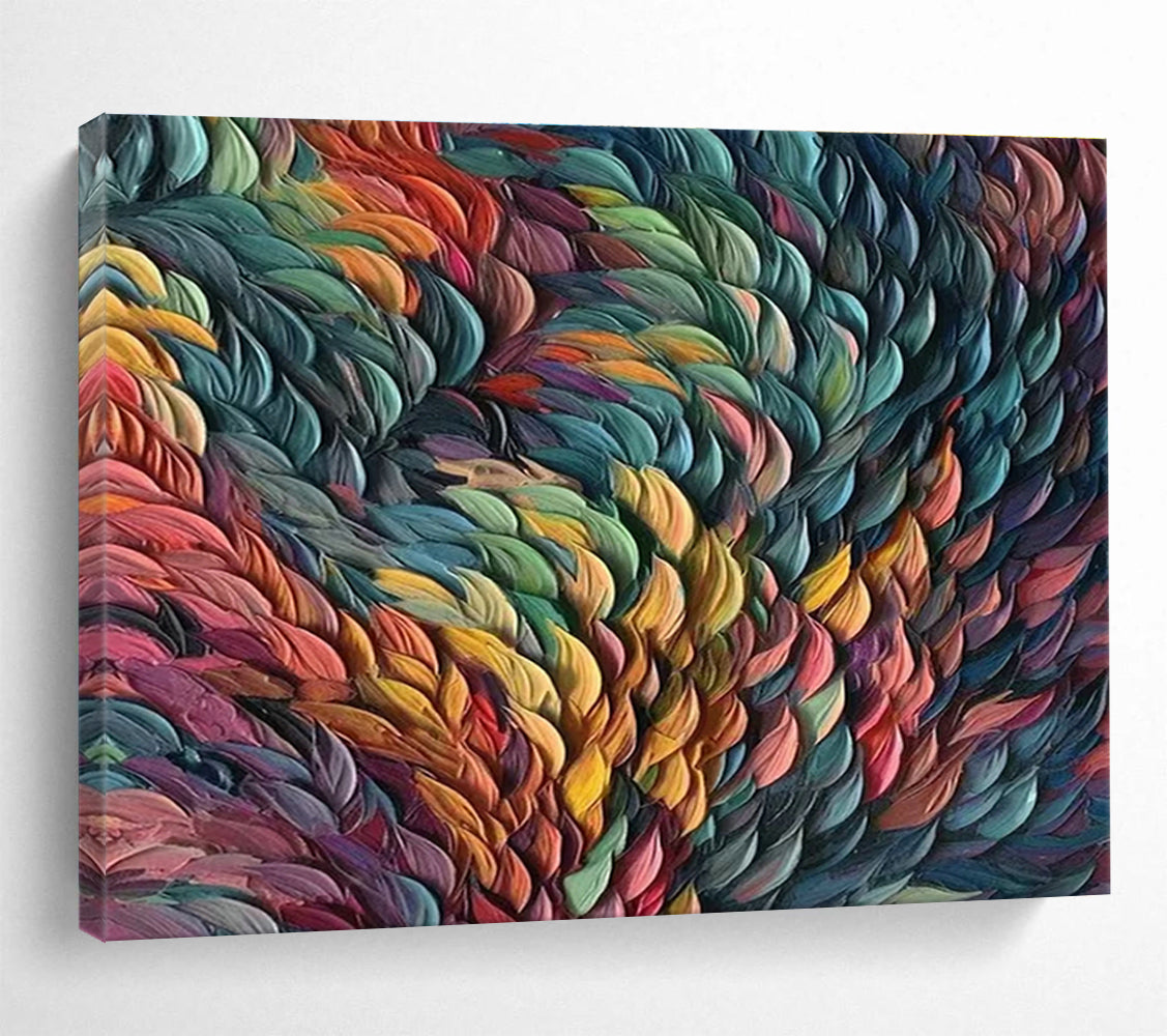Big Hand-Painted Abstract Canvas, Coastal Blues and Greens for Beach Houses DLZ3241