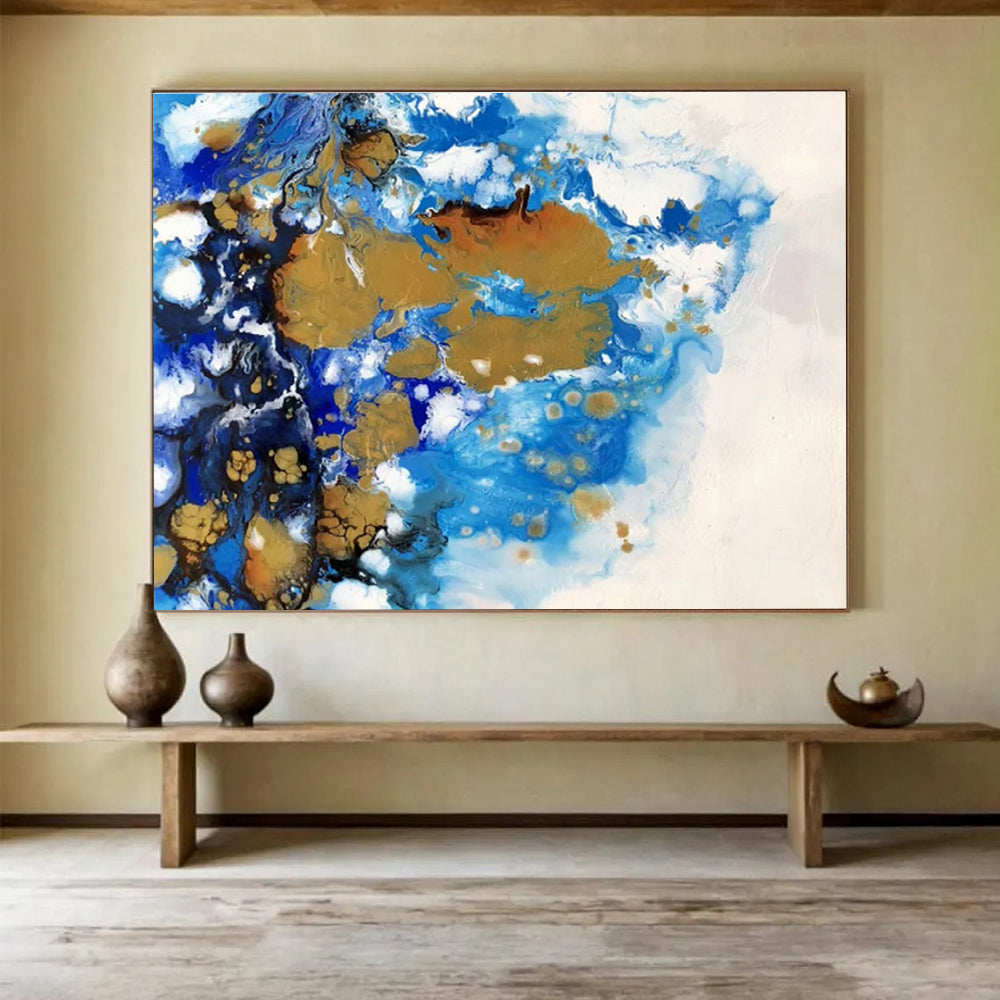 Tailored Underwater Hotel Giant Abstract Hand-Painted Mural DLZ2551
