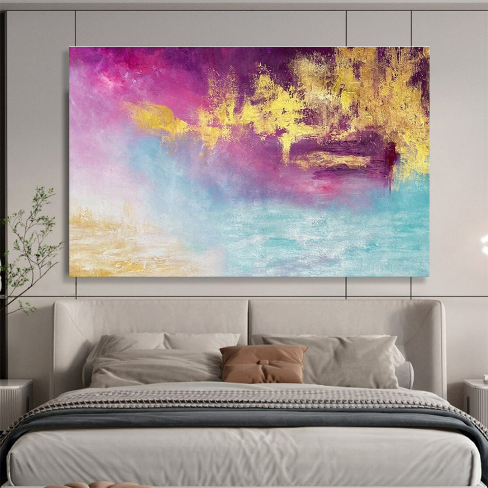 Dynamic Drip Texture Custom Hand-Painted Canvas Art in Industrial Style for Loft Spaces