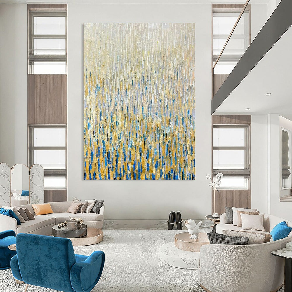 Grandiose Custom Hand-Painted Abstract Painting - Artistic Elegance for Classical Music Recital Halls  DLZ0295