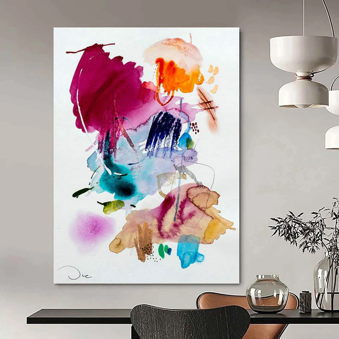 Colossal Custom Hand-Painted Abstract Art for Virtual Event Production Studios  DLZ0086