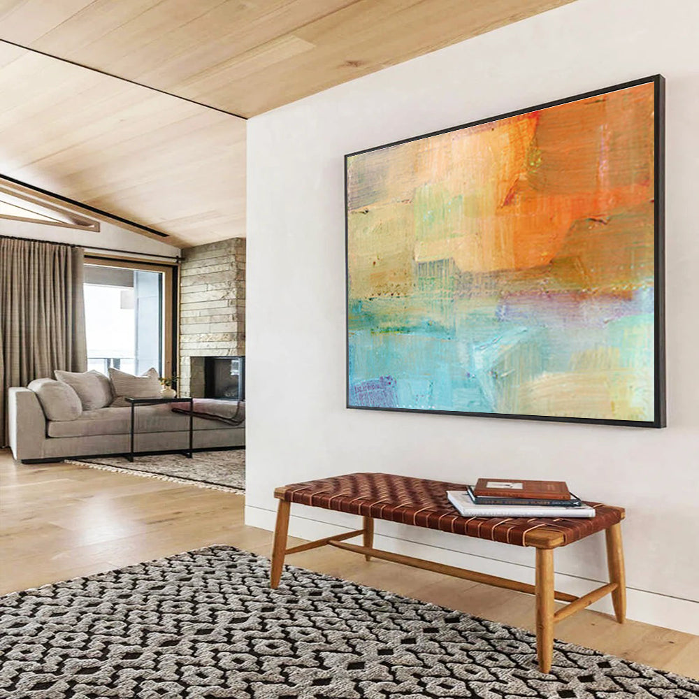 Customized Large Abstract Hand Painting for Substance Abuse Rehabilitation Center DLZ2785