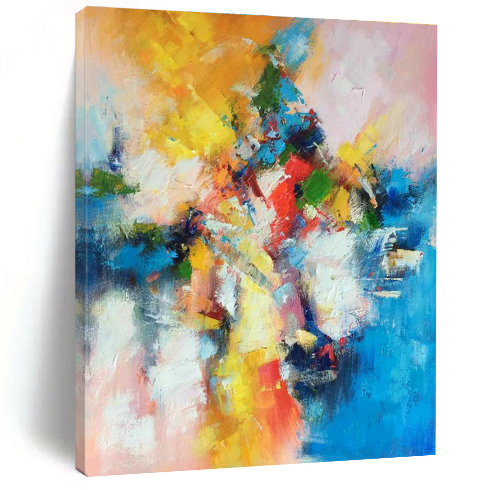 Monumental Custom Hand-Painted Abstract Art - Cultural Heritage for World Folk Art Galleries  DLZ0344