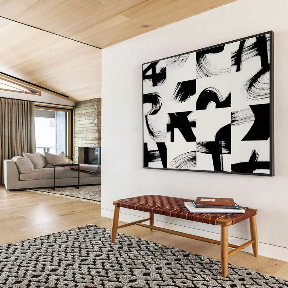 Custom Giant Abstract Hand Painting for Carbon Capture and Storage Site Control Center DLZ2831