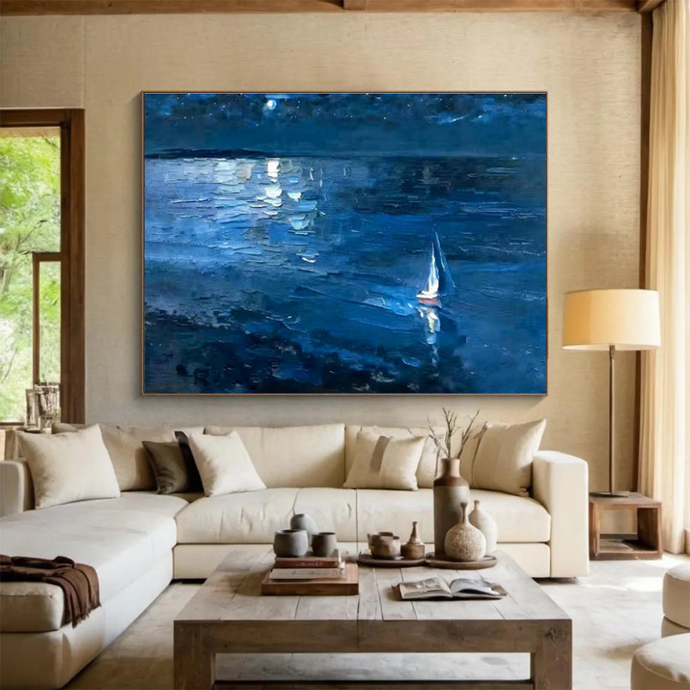 Customizable Yacht-Deck Giant Abstract Hand Painting