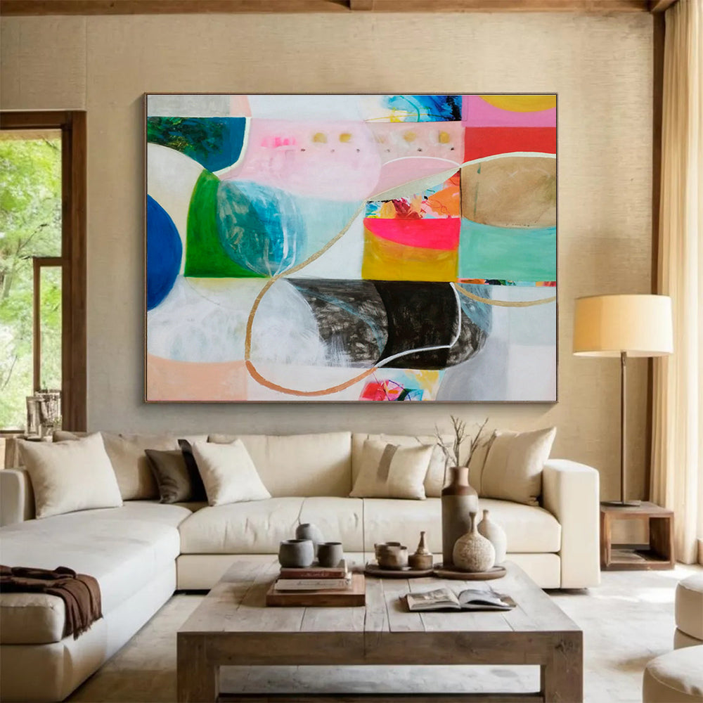 Smart Sensor Custom Hand-Painted Abstract for Tech-Forward Offices