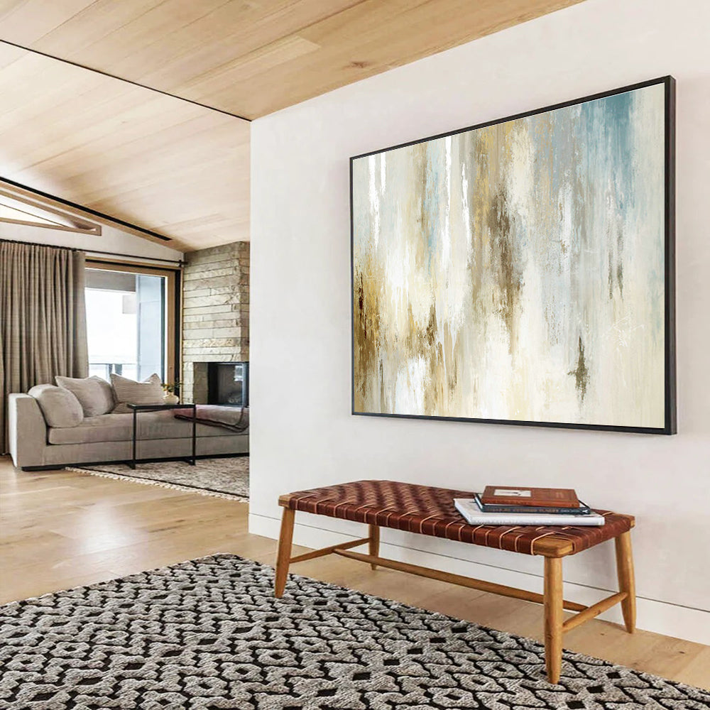 Oversized Custom Hand-Painted Abstract Art for Ice Hotel Banquet Hall DLZ2906