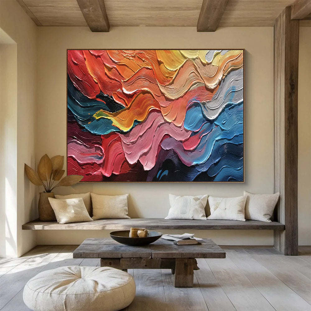 Customized Large Abstract Hand Painting for Underwater Noise Pollution Mitigation Material Development Project DLZ3207