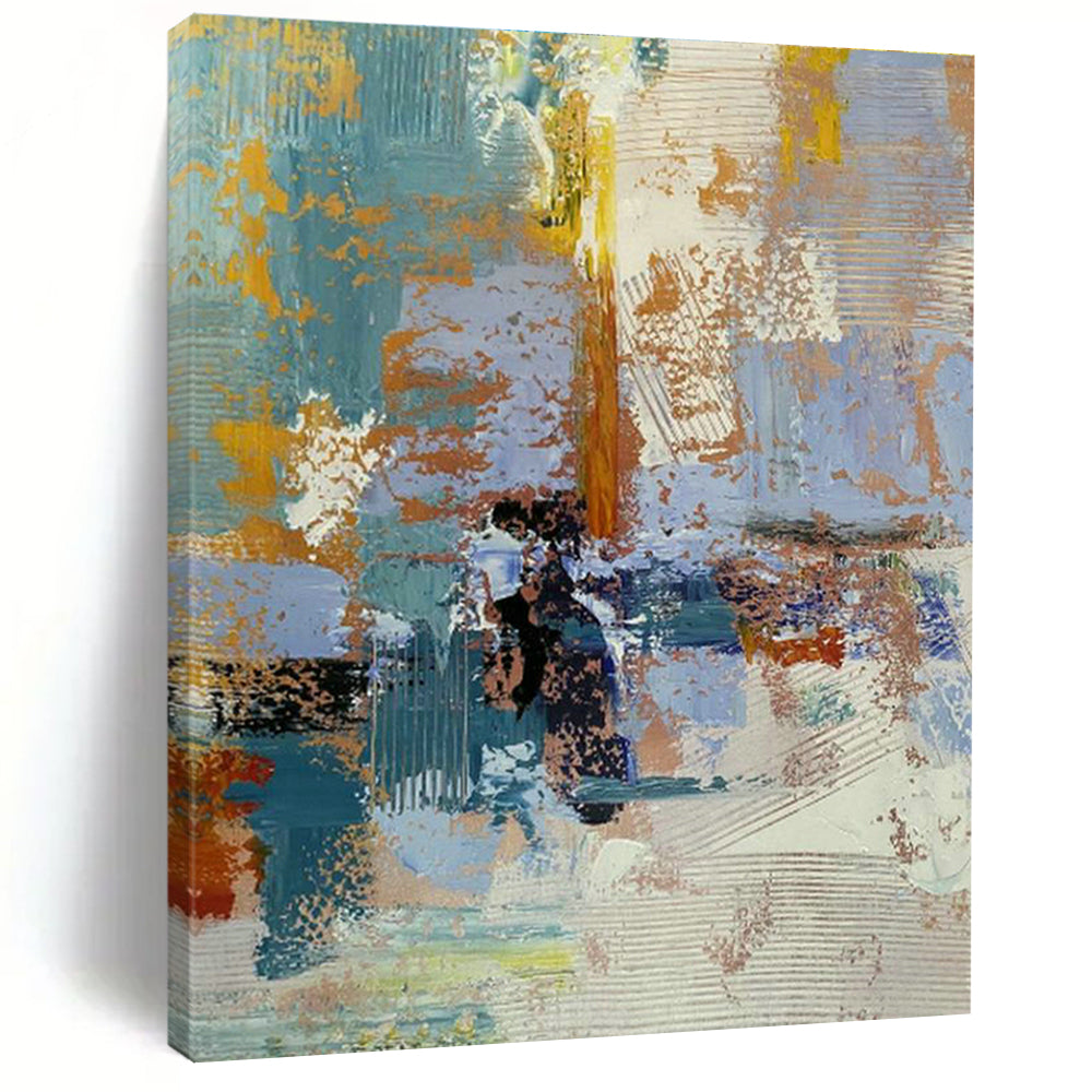 Large Custom Hand-Painted Abstract Canvas - Artistic Harmony for Yoga and Meditation Retreats  DLZ0348