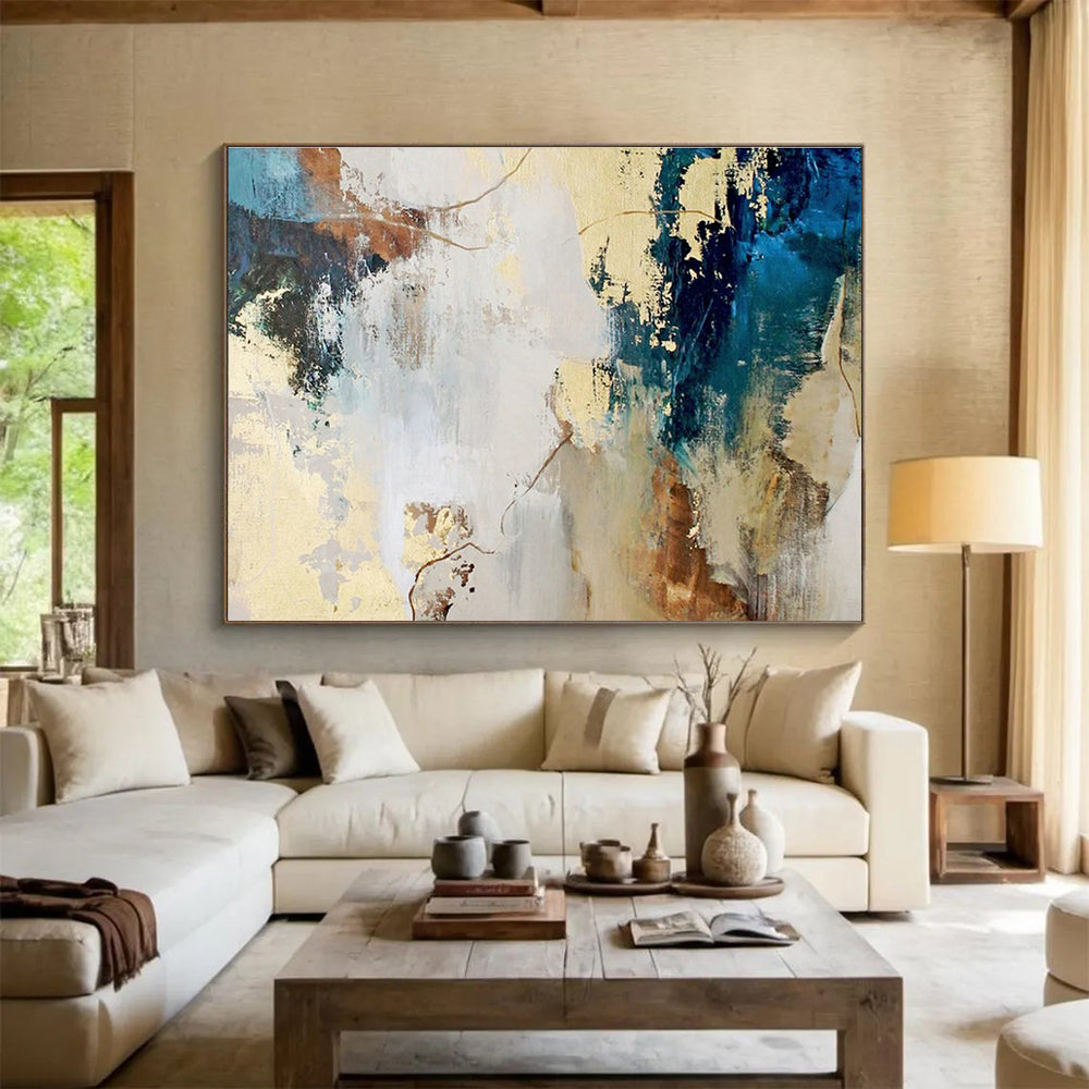 Oversized Custom Abstract Hand Painting for Online Language Learning Platform Studio DLZ2896