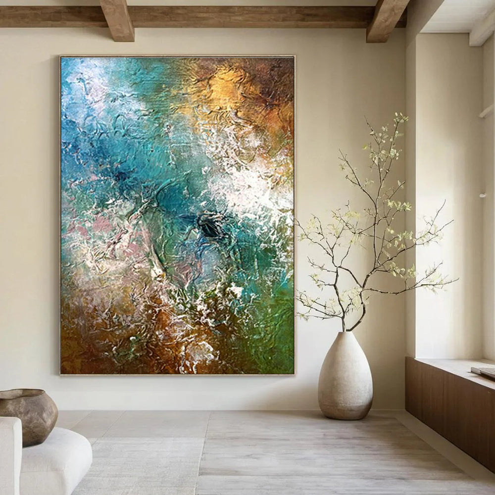 Massive Custom Hand-Painted Abstract Artwork for Podcast Studios  DLZ0006