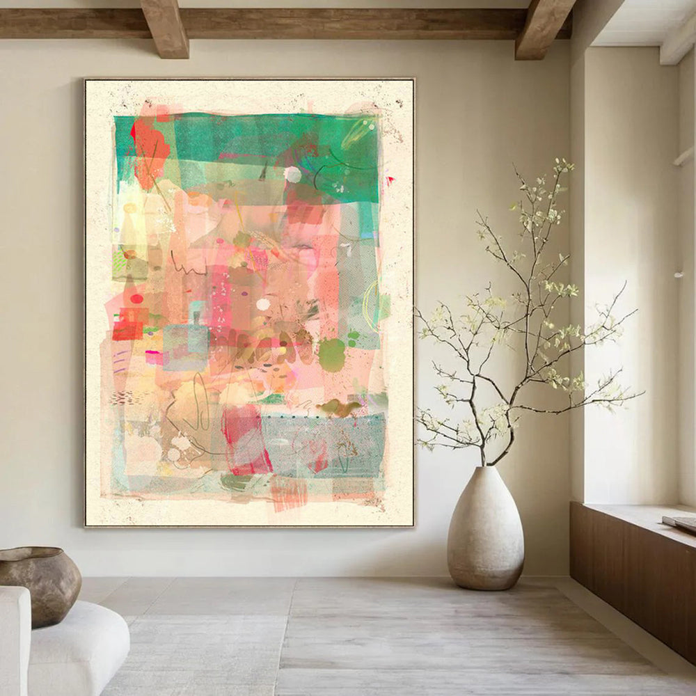 Colossal Custom Hand-Painted Abstract Art for E - waste Recycling Centers  DLZ0097