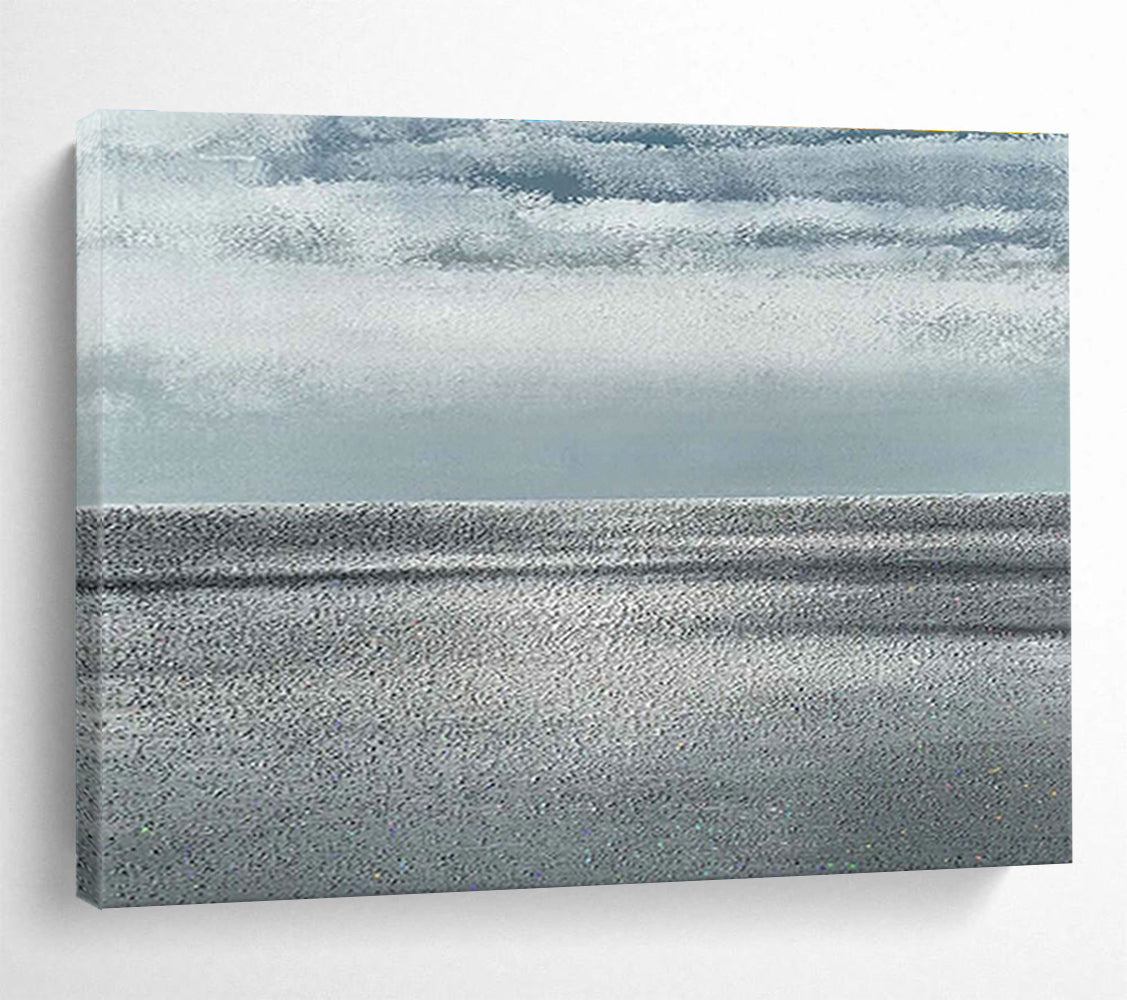 Oversized Custom Abstract Hand Painting for Arctic Freshwater Lake Fish Population Genetics Research Station DLZ3133