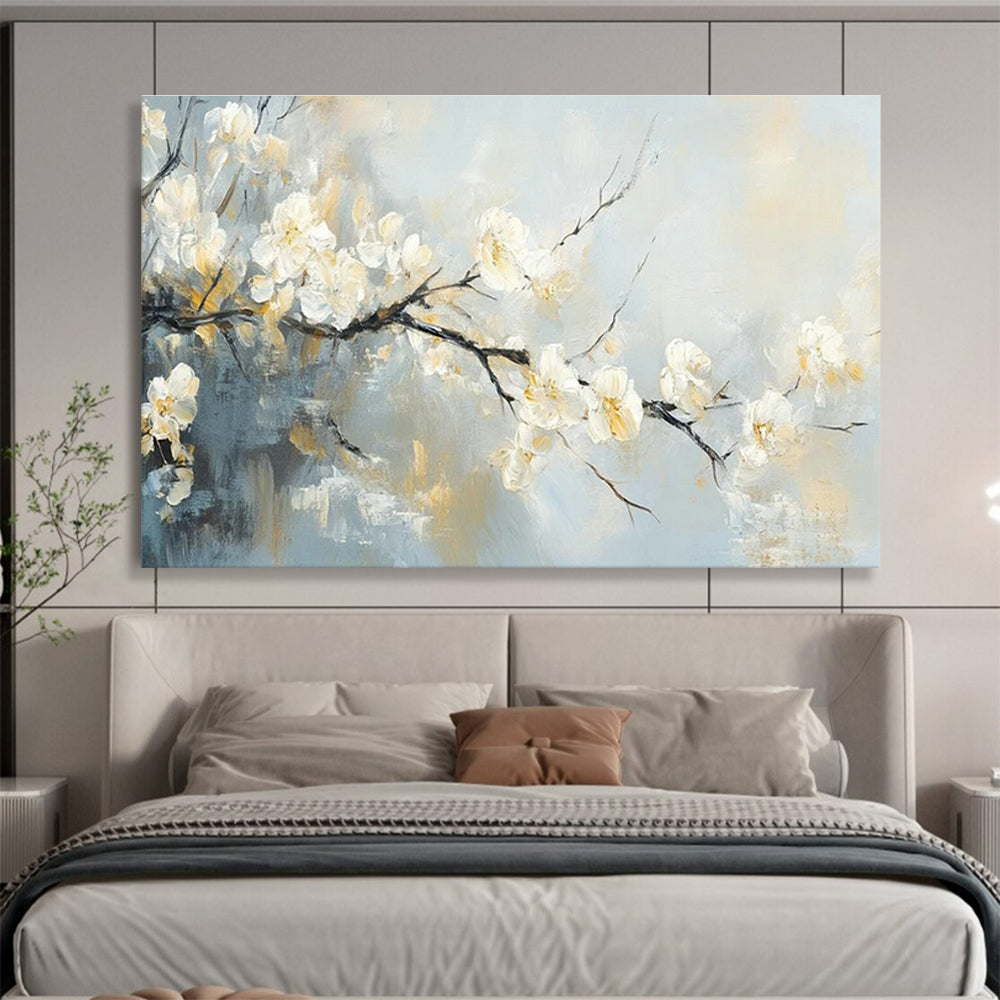Oversized Custom Abstract Hand Painting for Arctic Freshwater Lake Ice Cover Dynamics and Its Impact on Aquatic Ecosystems Research Station DLZ3189