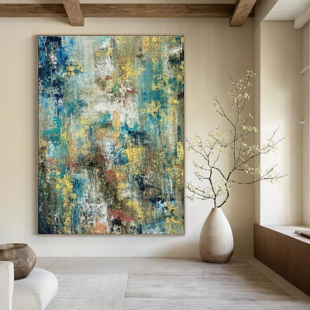 Extra Large Custom Handmade Abstract Painting for Vintage Camera Museums  DLZ0034
