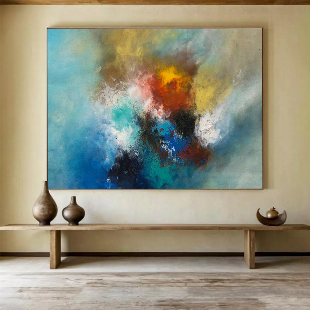 Large Geometric Abstract Canvas - Made to Order Oil on Linen for Office Decor