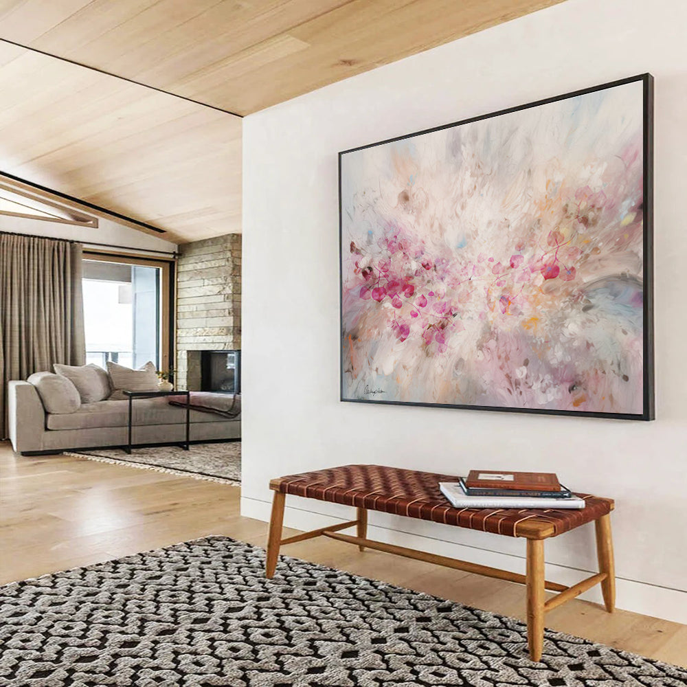 Custom-Made Giant Abstract Hand Painting for Historic Castle Event Hall DLZ2917