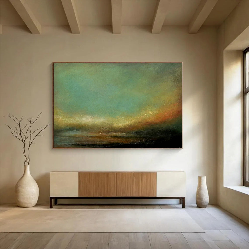 Oversized Custom Abstract Hand Painting for Arctic Freshwater River Sediment Transport and Deposition Research Station DLZ3162