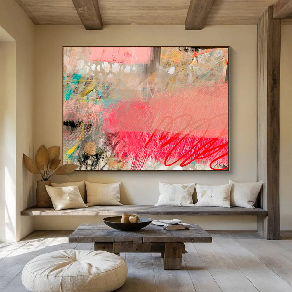 Custom-Made Quantum Satellite Launch Pad Large Abstract Hand Painting DLZ2590