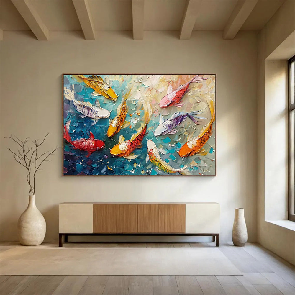 Customized Large-Scale Abstract Hand Painting for Underwater Archaeological Site Live Streaming Studio DLZ3089