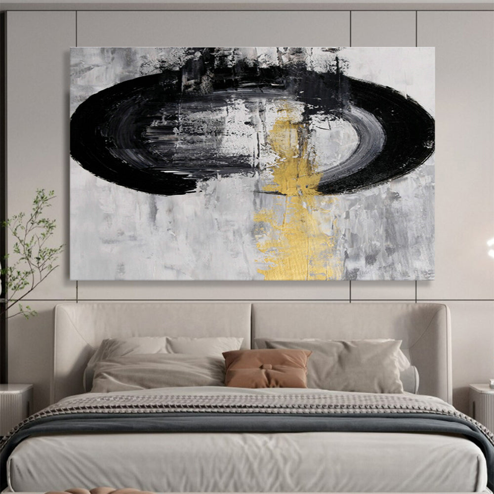 Custom Gradient Pearlescent Hand-Painted Vertical Abstract Art for Stairwells and Tall Spaces