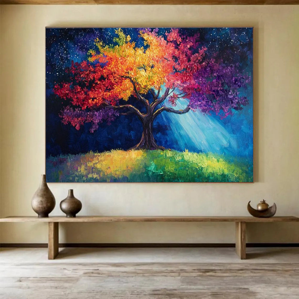 Custom Giant Abstract Hand Painting for Vertical Urban Aquarium Aquatic Animal Aging and Longevity Research Facility DLZ3197