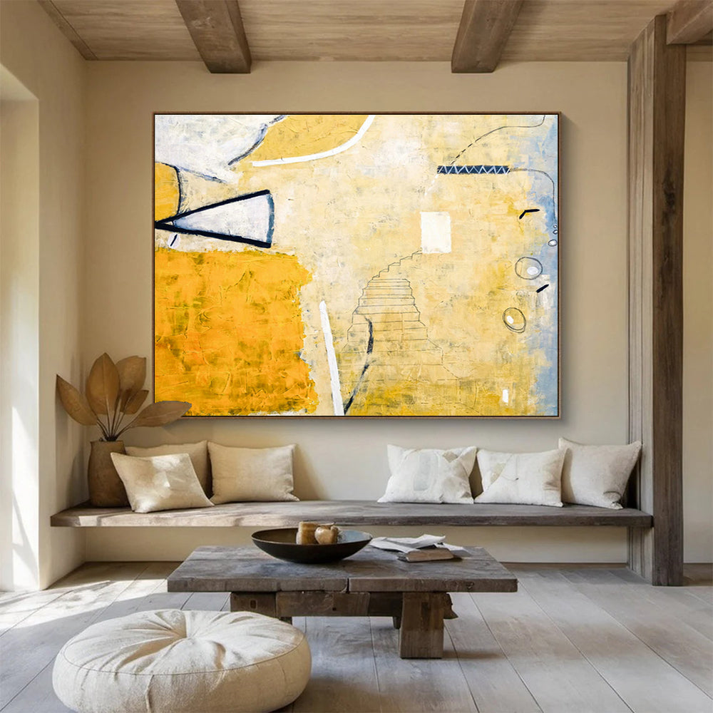 Custom-Made Giant Abstract Hand Painting for Subterranean Data Center Entrance Hall DLZ2946