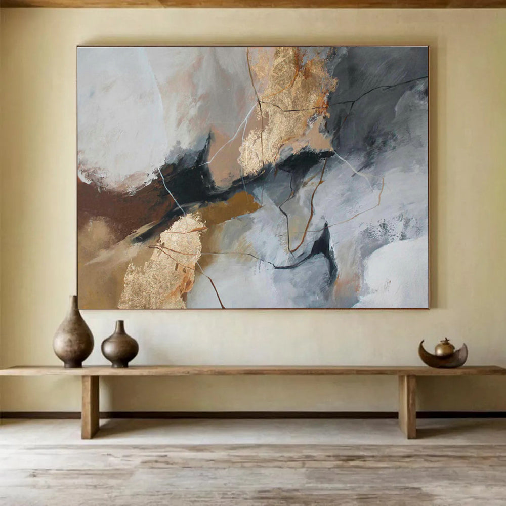 Oversized Custom Abstract Hand Painting for Floating City Administrative Center DLZ2902