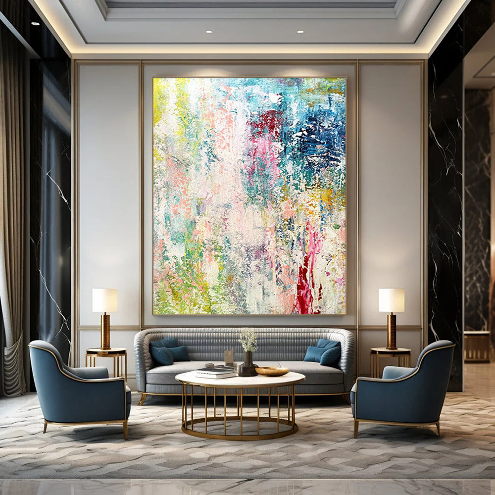 Extra Large Custom Hand-Painted Abstract Canvas for Traditional Shadow Puppetry Workshops  DLZ0042