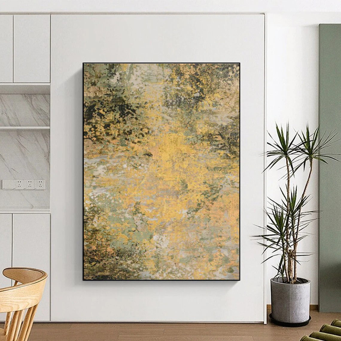 Extra Wide Custom Handmade Abstract Painting for Aquaponics Farms' Visitor Centers  DLZ0075