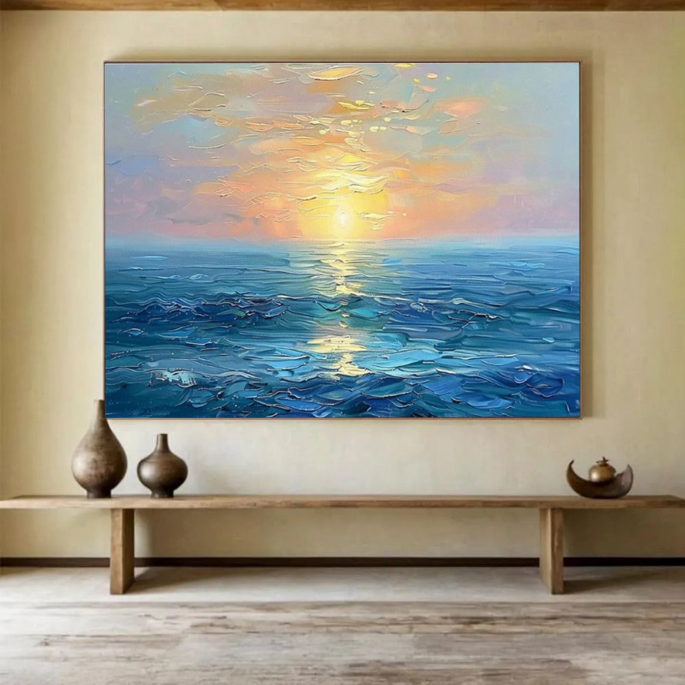 Customized Large Abstract Hand Painting for Underwater Noise Barrier Design and Testing Facility DLZ3151