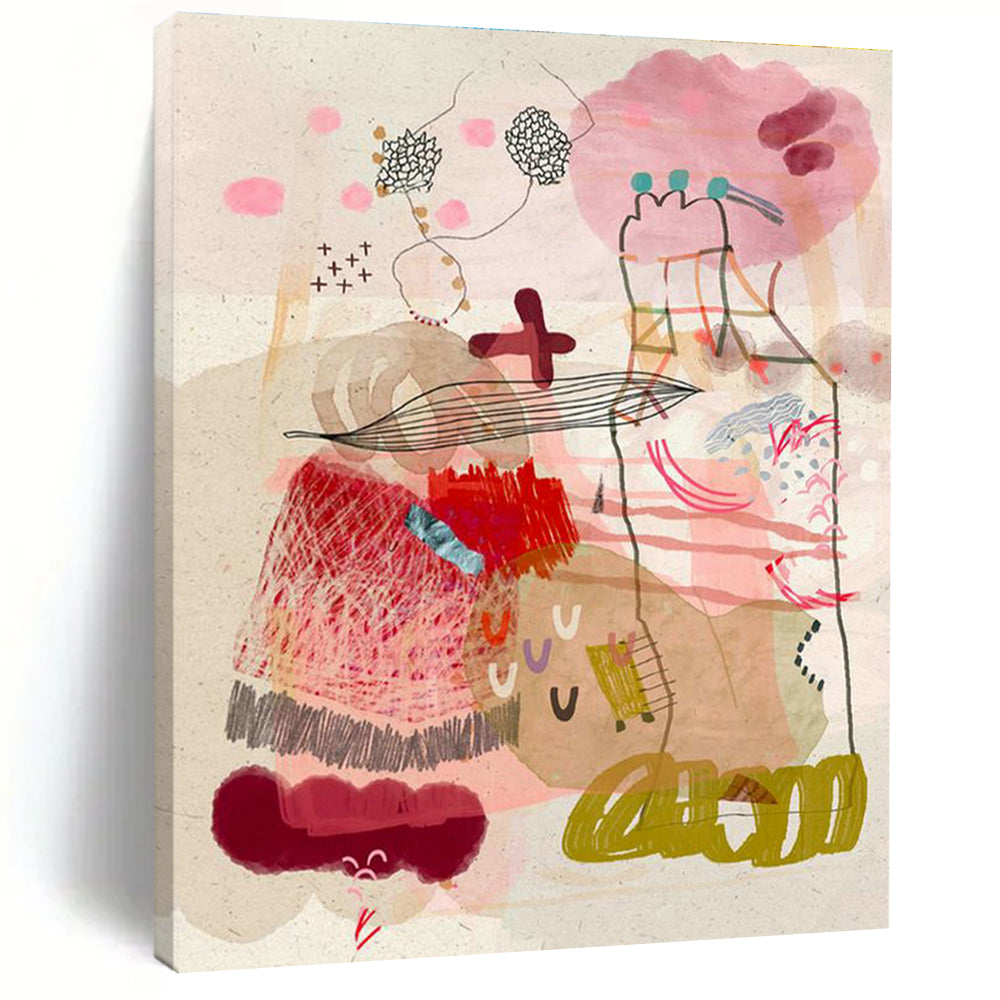 Large-Sized Custom Hand-Painted Abstract Painting - Whimsical Touch for Children’s Playrooms  DLZ0165