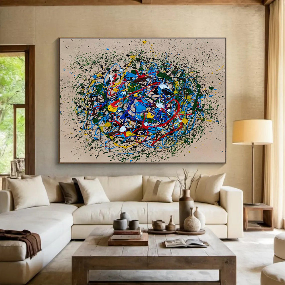Oversized Custom Hand-Painted Abstract Art for Home Theater DLZ2688