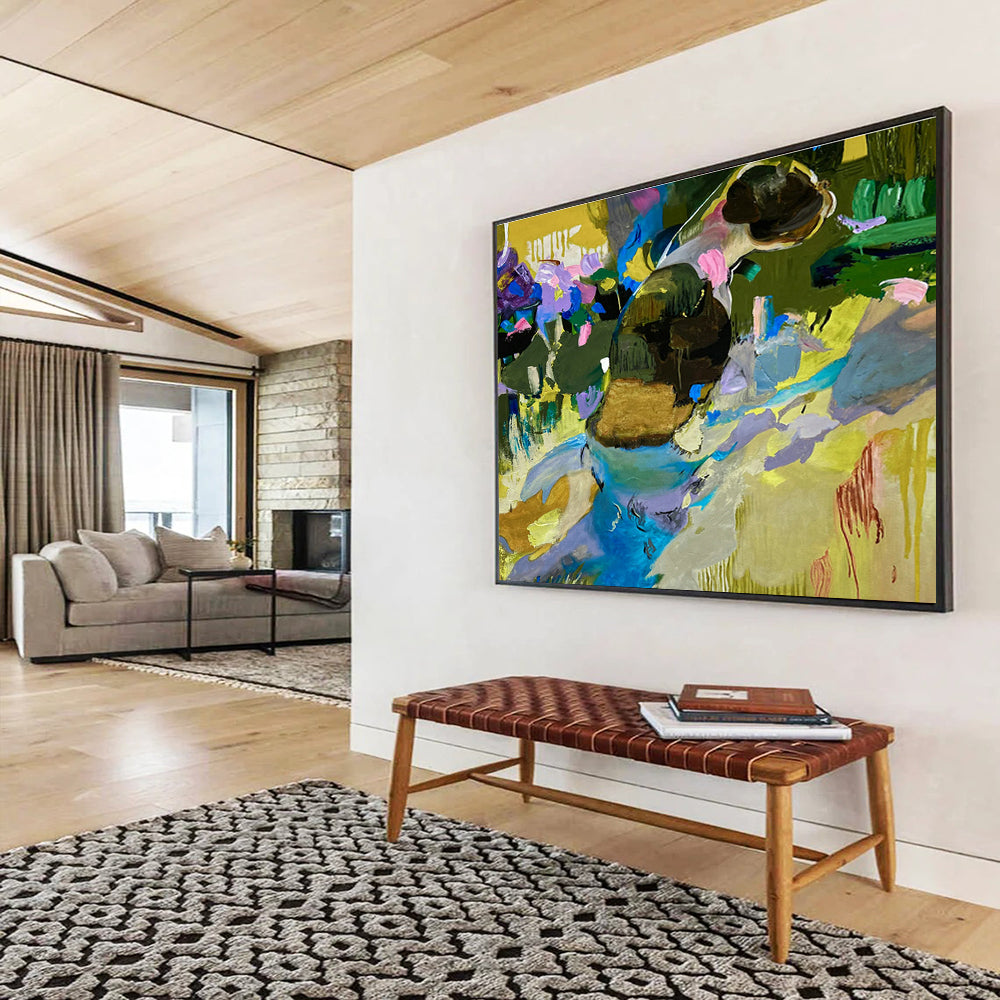 Oversized Customizable Hand-Painted Abstract Canvas for Yacht Interiors DLZ3307