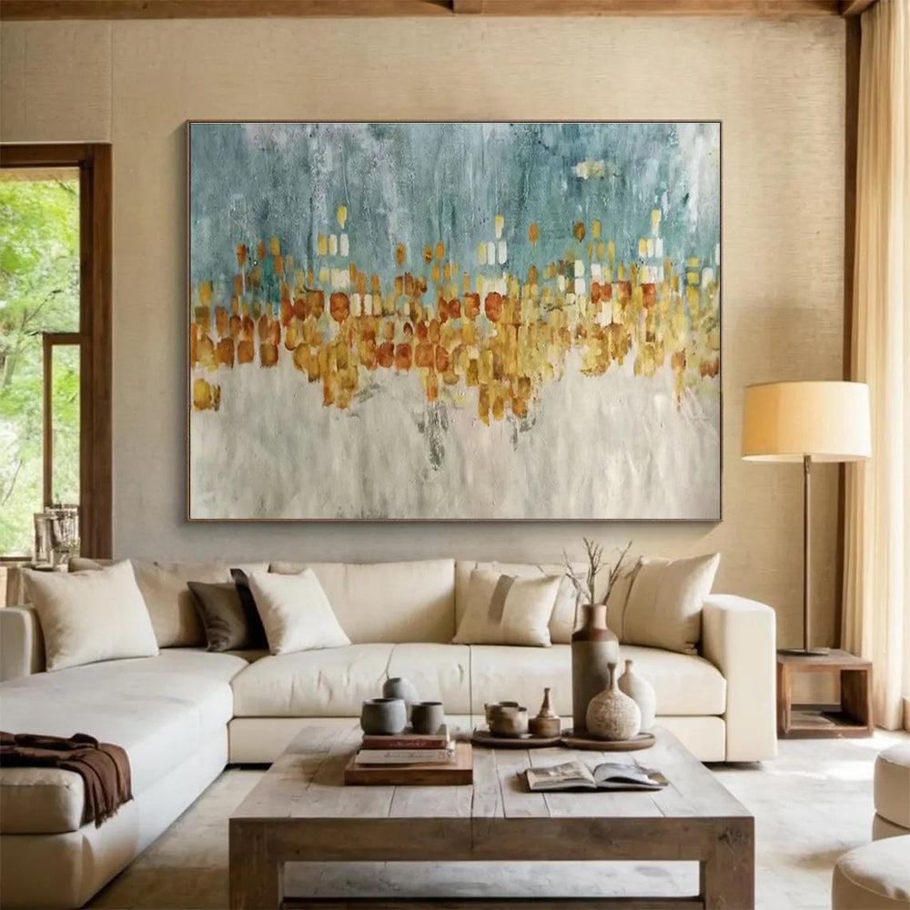 Oversized Hand-Painted Abstract Canvas, Bold Expressive Art for Hotel Lobbies DLZ3225