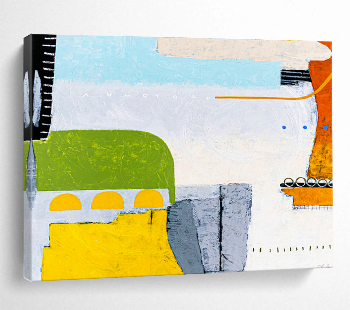 Large-Size Custom Hand-Painted Abstract Painting for Submarine Aquaculture Monitoring Station DLZ2929