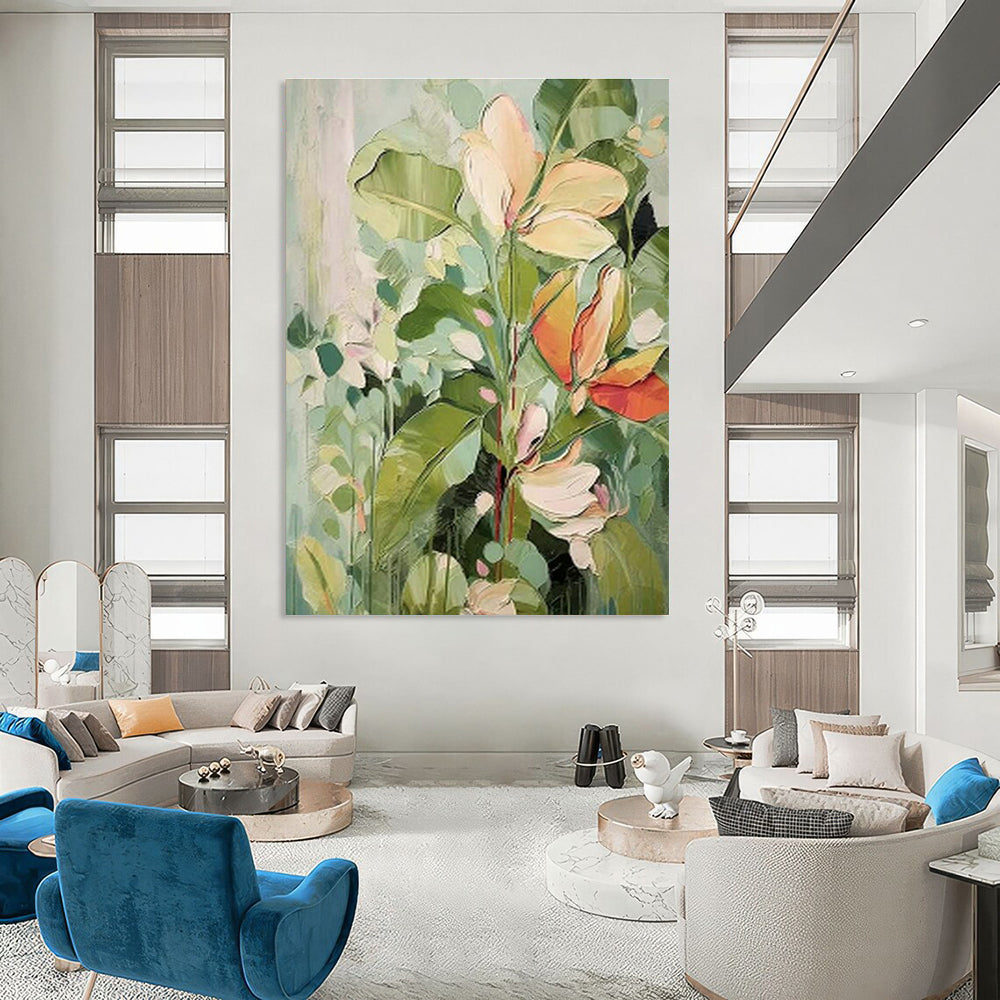 Vast Custom Hand-Painted Abstract Canvas - Bohemian Vibe for Artisan Jewelry Stores  DLZ0227