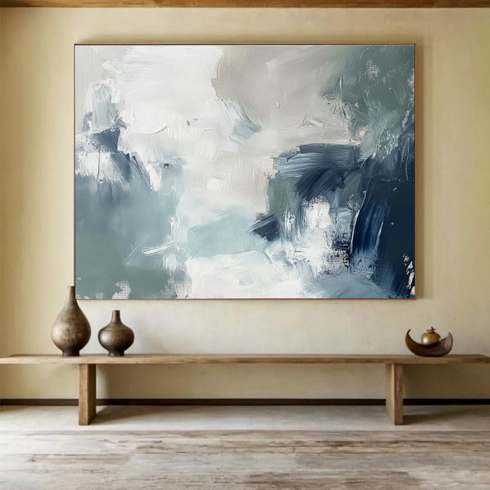 Custom-Made Quantum Satellite Constellation Control Room Large Abstract Hand Painting DLZ2620