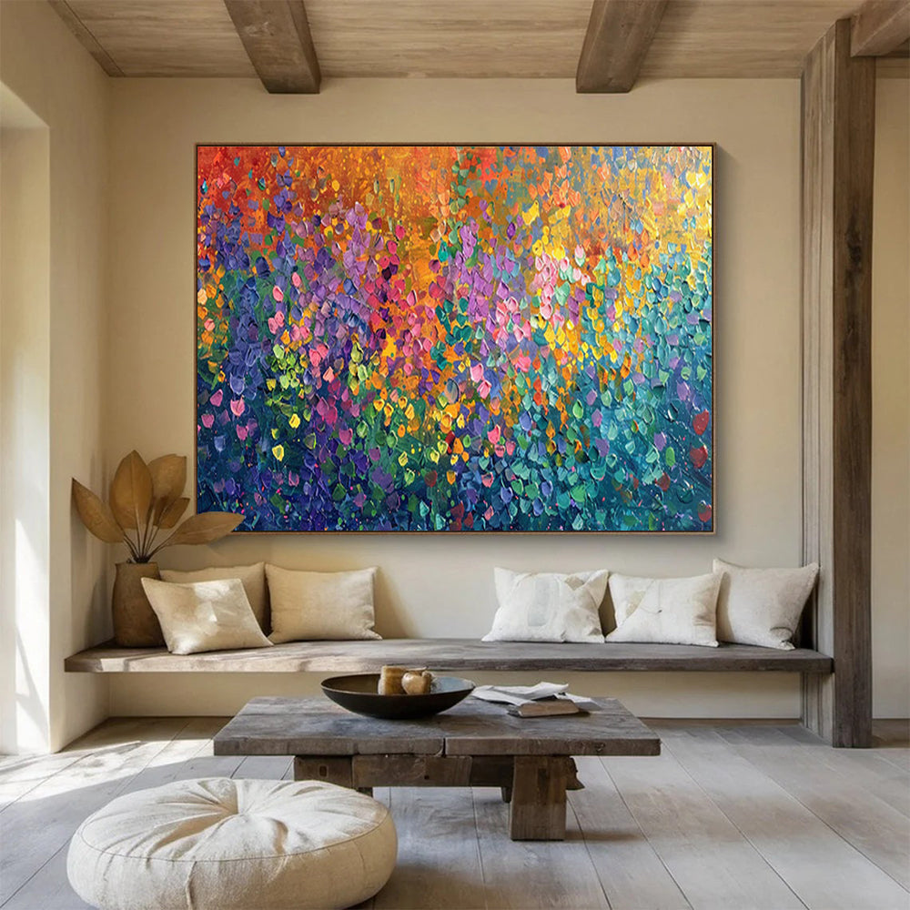 Large-Size Custom Abstract Hand Painting for Urban Rooftop Beekeeping Honey Extraction Facility DLZ3086