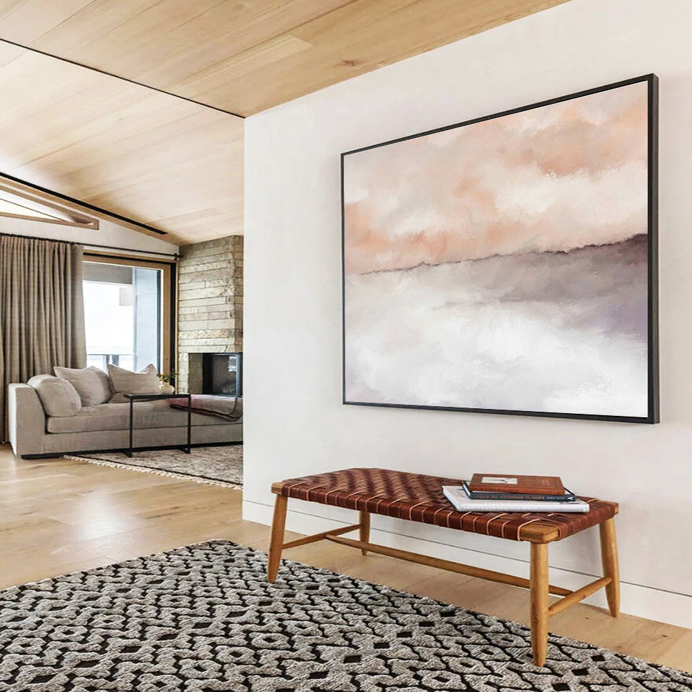 Large Custom Abstract Hand-Painted Art for High-Speed Rail Observation Car DLZ2802