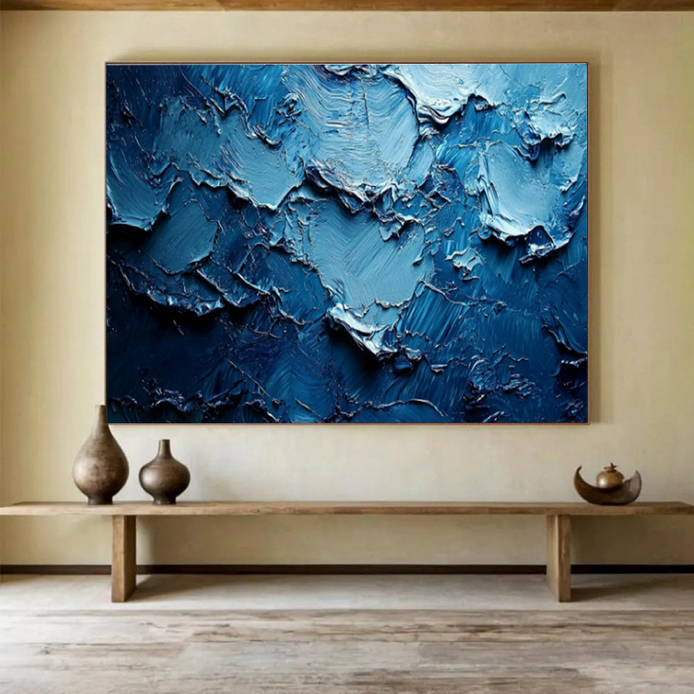 Oversized Custom Hand-Painted Abstract Art for Antarctic Marine Bacterial Community Ecology Research Base DLZ3142